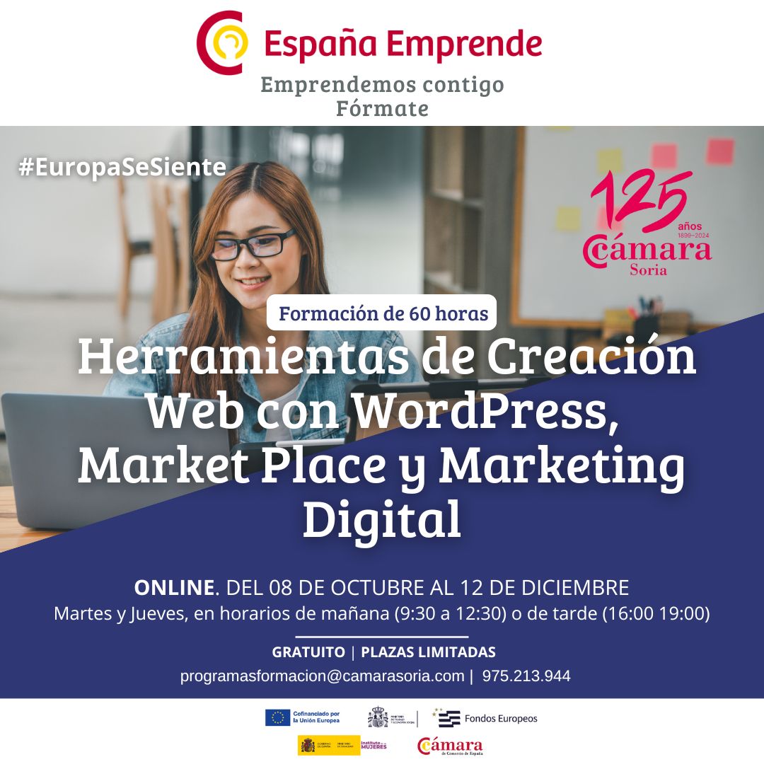 Curso Online: Herramientas de creación web con Wordpress, Market Place y marketing digital