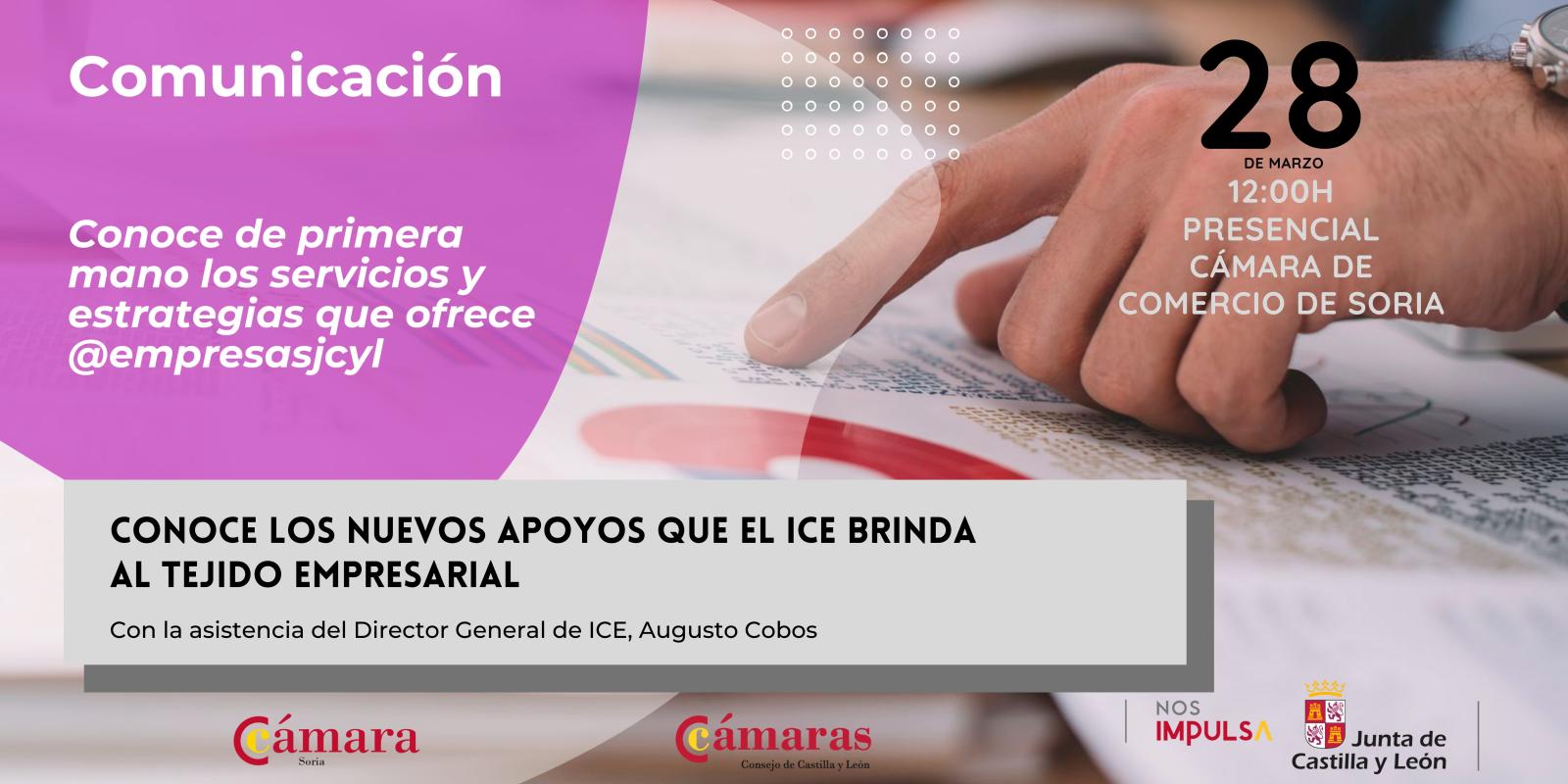 La Cámara de Comercio de Soria y la Junta de Castilla y León organizan una jornada para informar a empresas y personas emprendedoras de todas las líneas de ayudas destinadas al tejido empresarial
